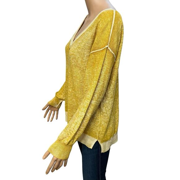 NEW Sundance Samantha V Neck Sweater Large Inside Out Look Boho Casual Cotton - Picture 3 of 9